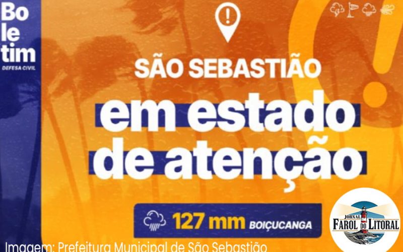 São Sebastião decreta ‘Gabinete de Crise’ após chuva de 127mm em 6 horas na Costa Sul.