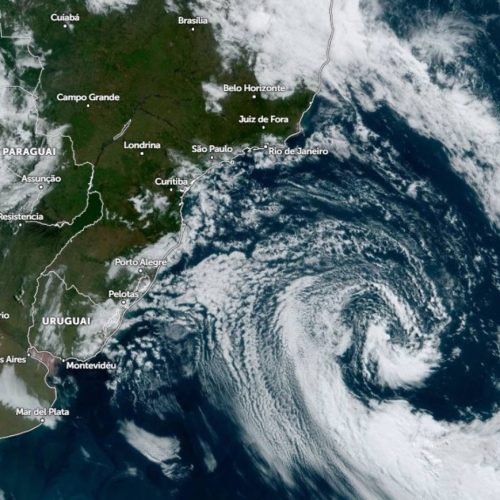 Alerta de Chuvas: Ciclone Extratropical ameaça Sul, Sudeste e Centro-Oeste do Brasil com tempestades, granizo e ventos fortes nos próximos dias