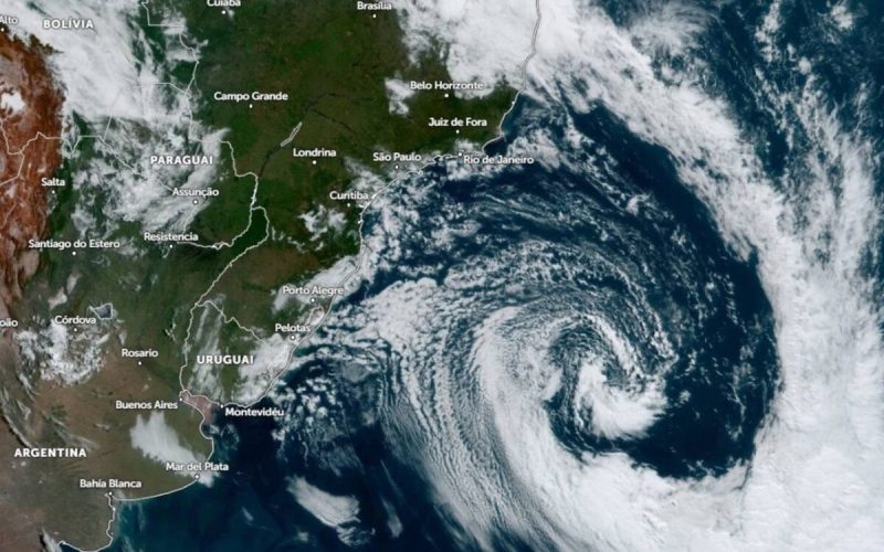 Alerta de Chuvas: Ciclone Extratropical ameaça Sul, Sudeste e Centro-Oeste do Brasil com tempestades, granizo e ventos fortes nos próximos dias