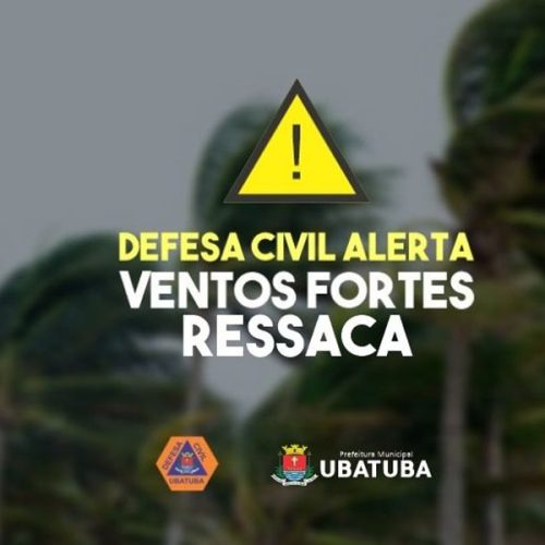 Defesa Civil de Ubatuba emite alerta de chuvas e ventos fortes para o fim de semana, com risco de temporais