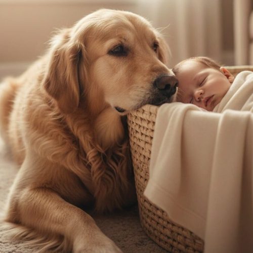 Instinto canino: porque cães protegem bebês vulneráveis