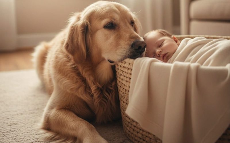 Instinto canino: porque cães protegem bebês vulneráveis
