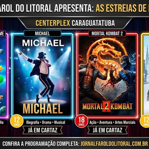 🎬Cinema & Pipoca – Centerplex Caraguatatuba Maio 2026.